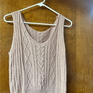 Cable Knit Sleeveless Sweater
